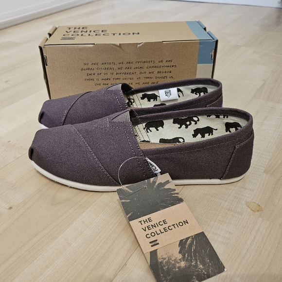 TOMS Venice Collection Classic Ash Canvas Alpargata Shoes Size 7 - Picture 2 of 8